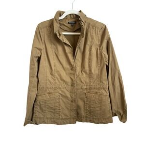 Eileen Fisher Tan Utility Jacket Women Size Small Cotton Blend